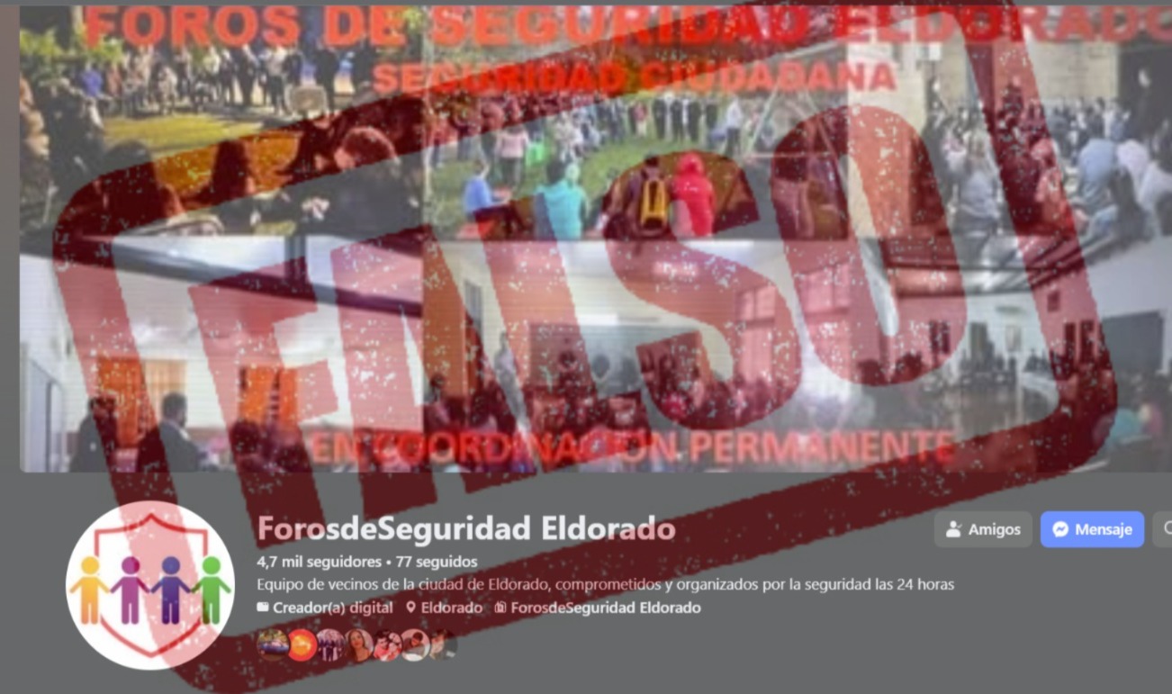 Foros de Seguridad de Eldorado denuncian una cuenta falsa de Facebook que utiliza su nombre para publicaciones políticas 2